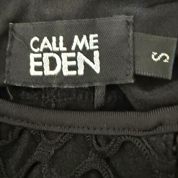 Call Me Eden Black Mesh Overlay Midi Dress Womens Size Small Office Siren - Picture 8 of 10